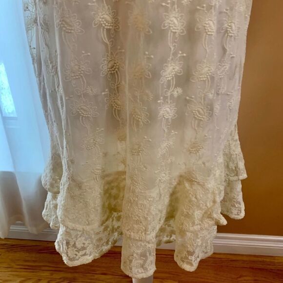 All Saints Henrietta Ruffle Dress In Vintage White - Picture 9 of 13